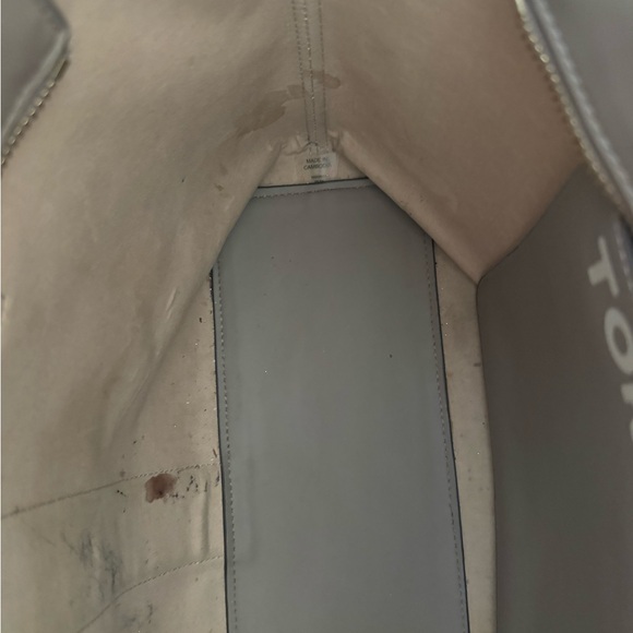 Tory Burch Gemini Tote Purse Bag Taupe/Navy with duster bag - Picture 9 of 9